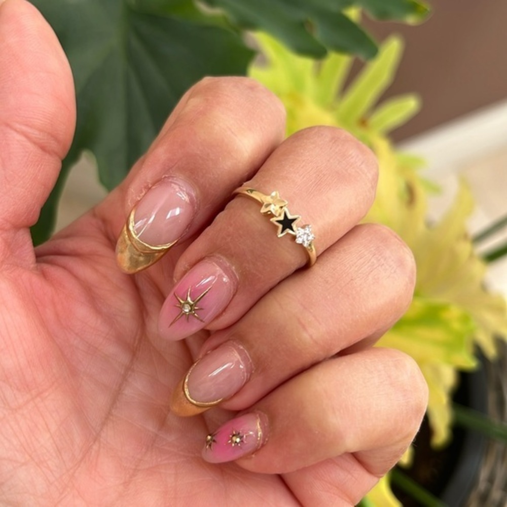 New Solid 14k Real Gold Star Ring sizes 3 4 5 6 7 8 9